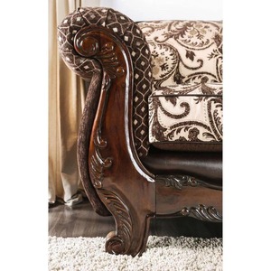 Juego de Sofás de Madera de Teca de Estilo Real Premium, Sofá Tapizado de Lujo para Sala de Estar Clásica, Hotel y Palacio - Product Image 3