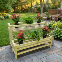 Jardinière Moderne en Plastique Galvanisé Effet Bois, Bac de Jardin Étanche, Écologique et Durable pour la Décoration Intérieure et Extérieure