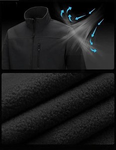 Wholesale 100% Polyester Men's Softshell <b>Jacket</b> Fleece Lined Water Hooded Winter Coats Windbreaker <b>Waterproof</b> Softshell <b>Jacket</b> - Product Image 3