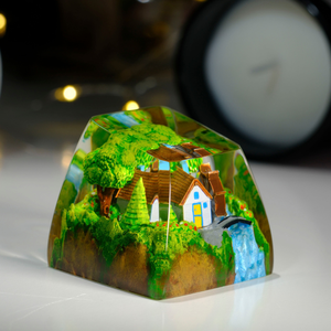 Teclas Místicas de Anime, Teclas Artesanales Personalizadas, Teclas Anime Lindas, Teclas Verdes, Juego de Teclas, Teclas de Resina - Product Image 4