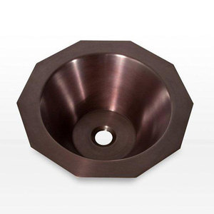 Évier de salle de bain en cuivre à double paroi, forme décagonale - Product Image 2