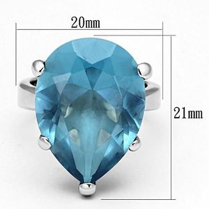 Anello LOAS864 in Vetro Sintetico Blu Mare, Argento Sterling 925 Placcato Rodio, Categoria Prodotti Piatti e Vassoi - Product Image 2