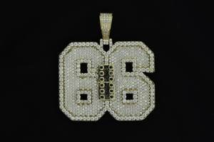 Colgante de Letra y Número con Incrustaciones de Moissanita para Hombre, Personalizado, Estilo Hip Hop, Lujoso, Chapado en Oro, Plata de Ley 925 Certificada - Product Image 2