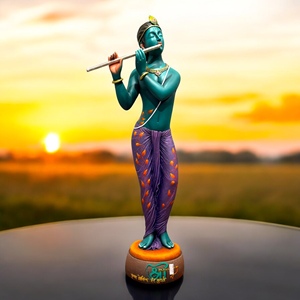 Nirmala Handicrafts Handcrafted Resin Art Deco Figurative Lord Krishna <b>Statue</b> Playing Flute | <b>Religious</b> Home Office Decor - Product Image 3