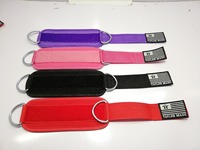Sangles de cheville réglables avec anneaux métalliques pour machine à câble, entraînement de musculation, unisexe, fermeture Velcro haute élasticité