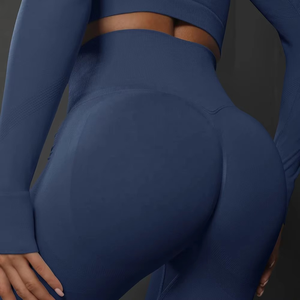 Conjunto de Yoga para Mujer de 2 Piezas, Transpirable, Antiarrugas, Ligero, Cintura Elástica, Ropa Deportiva para Gimnasio, OEM - Product Image 6
