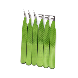Nouvelles pinces à cils en acier inoxydable de couleur verte, pointe de précision, longueur 10 mm, qualité A+, pour soins personnels et pose de cils - Product Image 5