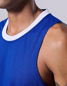 Conjunto de Camiseta de Baloncesto sin Mangas Azul para Hombre, Absorbe la Humedad, Impresión Sublimada, Corte Regular, Ropa Deportiva para Todas las Temporadas - Product Image 3