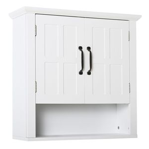 Armadietto da cucina bianco a 2 ante con ripiano regolabile - Product Image 1