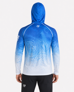 F2 Win Sweat à capuche unisexe à séchage rapide et respirant, avec imprimé animal numérique dégradé bleu, protection UPF 50, idéal pour la pêche - Meilleure vente - Product Image 4
