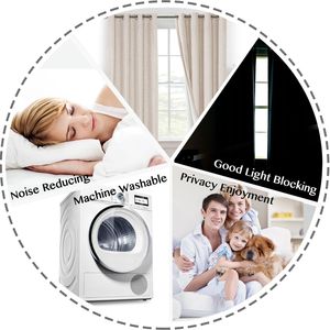 Rideaux occultants à œillets 100 % occultants en faux lin, imprimé uni ivoire, avec cantonnières occultantes - Catégorie de produit : Rideaux et cantonnières - Product Image 3