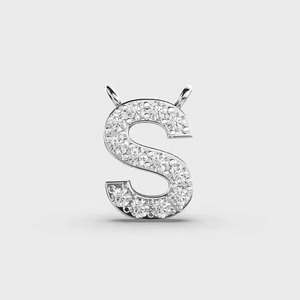 Pendentif en diamant S pour homme, plaqué rhodium, style hip-hop, bijoux fins pour les occasions de fête des enfants - Product Image 3