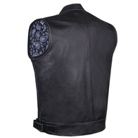 Veste en cuir perforé de haute qualité pour moto, veste en cuir véritable pour course automobile, veste de moto pour homme