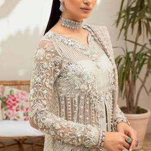 Robe de soirée pakistanaise pour femme 2026, en mousseline de soie premium brodée, robe de mariée de luxe, tenue de créateur pour occasions formelles, ensemble complet - Product Image 6