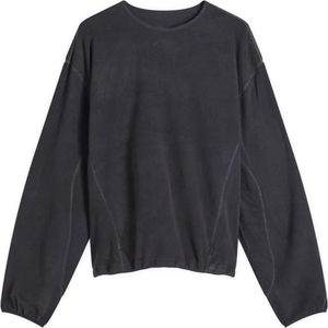 <b>Mens</b> Black Polar Fleece Crewneck Sweatshirt Drop Shoulder Oversized <b>Thermal</b> Pullover Loose Fit Casual Winter Outdoor <b>Top</b> - Product Image 1