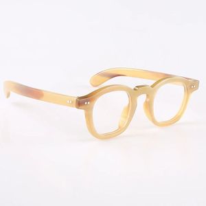 Natural Horn Handmade <b>Sunglasses</b> <b>Round</b> Frame Eco-Friendly Carved Retro Fashion Stylish Eyewear for Men Women Outdoor Use - Product Image 2