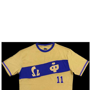 Camiseta de Hombre Omega Psi Phi con Diseño Personalizado Griego, Logotipo Bordado en Chenille, 100% Algodón Tejido, Cuello Redondo, Manga Corta - Product Image 5