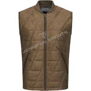Winter High Quality Outdoor Men Hunting Vest Material 100% <b>Wool</b> <b>Fabric</b> Zipper Closing Front Pockets Inside <b>Polyester</b> Lining - Product Image 1