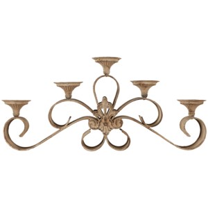 Candélabre en métal finition vintage, porte-bougie à 5 bras, centre de table antique, décoration de luxe pour la maison et les mariages - Product Image 5