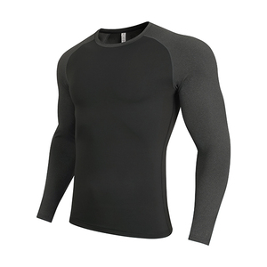 Streetwear Latest Design <b>Men</b> <b>Compression</b> <b>Shirt</b> Solid Color Breathable Gym Fitness Slim Fit Performance Athletic Wear - Product Image 2