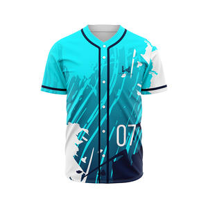 เสื้อเบสบอลสั่งทำพิเศษ แห้งเร็ว ระบายอากาศได้ดี คุณภาพสูง แขนสั้น ติดกระดุมเต็มตัว ไซส์ใหญ่ เย็บด้านหน้า โพลีเอสเตอร์ 100% - Product Image 1