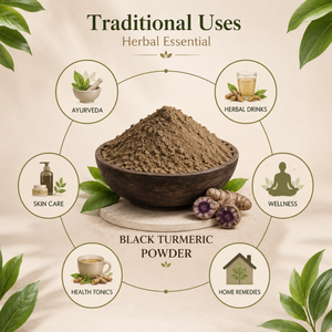 Poudre de curcuma noir déshydratée de qualité supérieure, pure, naturelle, sans produits chimiques, riche en antioxydants, bienfaits pour le bien-être intestinal et soulagement des articulations. - Product Image 5