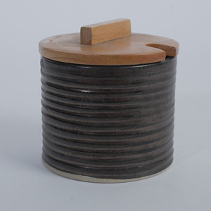 Juego de Recipientes para Especias de Cerámica Negra Mate, 250 ml, Duraderos, Ecológicos, con Tapa de Madera, Apilables, Resistentes a Fugas, para Restaurantes, Hoteles y Cafés - Product Image 3