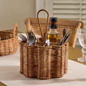Porte-ustensiles en rotin fait main et durable, porte-couverts en rotin au prix d'usine, décoration de table de cuisine faite à la main en gros - Product Image 3
