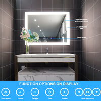 Miroir de salle de bain intelligent anti-buée avec éclairage LED, design moderne, cadre 36x36 pouces, fabriqué en usine