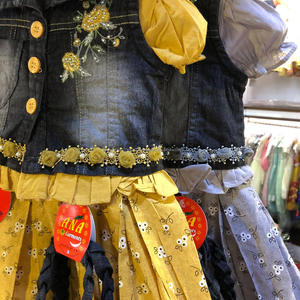 Tela vaquera koti de algodón con monedero, diseño elegante para vestido de bebé - Product Image 5