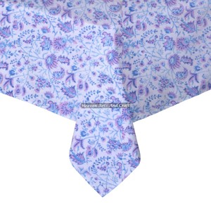 Mantel Cuadrado de Algodón Estampado a Mano con Diseño Floral para Bodas y Fiestas en Casa, Nuevo Modelo 2026, en Oferta Impresión de Bloques Personalizada - Product Image 3