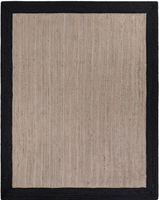 Tapis rustique gris noir en fibre naturelle de jute, tissé à la main, style bohème, tapis de style farmhouse