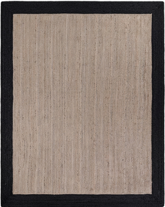 Tapis rustique gris noir en fibre naturelle de jute, tissé à la main, style bohème, tapis de style farmhouse - Product Image 2