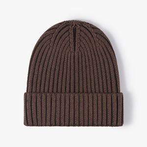 Bonnet unisexe en acrylique, couleur unie, tricot côtelé, respirant et imperméable, style Y2K, chaud pour l'hiver, décontracté, adulte, 56-58CM - Product Image 2