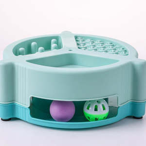 2 1 <b>Cat</b> Toys Modern Eco-Friendly Interactive Amusement Plate Moving Turntable Teaser Pet New Design Plastic <b>Slow</b> <b>Feeder</b> <b>Bowl</b> - Product Image 2