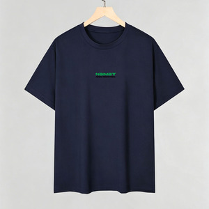 เสื้อยืดผู้ชายทรงหลวม ไหล่ตก สไตล์สตรีทแวร์ เสื้อผ้าฤดูร้อน เรียบง่าย สีพื้น - Product Image 4