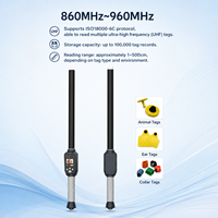 Lector RFID Portátil de Material ABS con USB, Larga Distancia de Lectura, 134.2kHz HDX FDX-B, para Escanear Etiquetas de Oreja de Ganado, Ovejas y Otros Animales