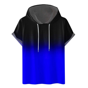 Sweat-shirt à capuche dégradé pour homme, coupe classique, manches courtes, décontracté, respirant, en molleton 100 % coton, avec poche, séchage rapide, idéal pour l'hiver - Product Image 1