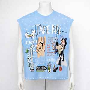 T-shirt graphique tendance pour homme, style streetwear américain Y2K, délavé à l'acide, sans manches, très vendu - Product Image 4