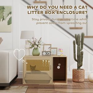 Lettiera per Gatti Automatica di Grande Capacità, Facile da Pulire, in Plastica e Legno, per Uso in Soggiorno - Product Image 1