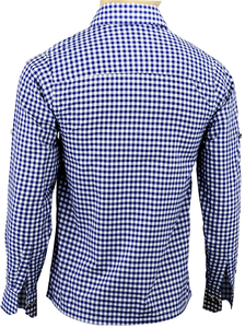 Camisa Casual de Manga Larga con Cuello y Botones para Hombre, Talla Grande, a Cuadros, de Popelina Teñida con Hilo, con Bolsillo, Logotipo Personalizado, Alta Calidad - Product Image 2