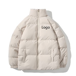 <b>Men's</b> Puffer <b>Jacket</b> Stand Collar Zipper Closure Windproof Casual Thick Polyester Filling Winter Wear Regular Fit - Product Image 4