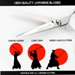 Ciseaux de coiffure 6'' en acier inoxydable JP, ensemble de ciseaux de barbier professionnels pour la coupe de cheveux, avec sac inclus - Product Image 4