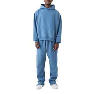 Conjunto de chándal de 2 piezas de algodón grueso, holgado y extragrande, con lavado ácido y pedrería, unisex, con sudadera con capucha y pantalón de chándal, de fabricante - Product Image 3