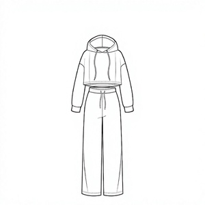 Ensemble de survêtement décontracté pour femme en polaire épaisse lavée imprimée, avec sweat à capuche zippé oversize et pantalon de jogging à revers - Product Image 4
