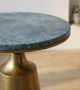 Mesa de Centro de Mármol con Base de Latón de Calidad Garantizada, Diseño Contemporáneo, Muebles para Sala de Estar, Estructura Metálica Hecha a Mano - Product Image 2