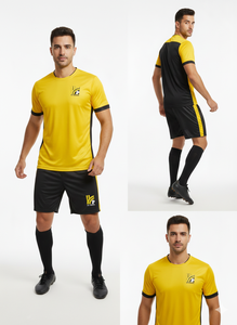Ensemble de maillot de foot sublimé en polyester à manches courtes, col rond, et short de foot avec cordon de serrage - Product Image 6