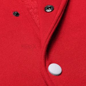 Vestes de baseball en coton rouge, coupe ajustée et légère, OEM ODM, design de logo personnalisé, vestes universitaires - Product Image 5