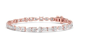 Multi-Shape Cut Lab Grown Diamond Tennis Bracelet 6.54 CTW 7 Inch 9K Rose Gold - Product Image 2