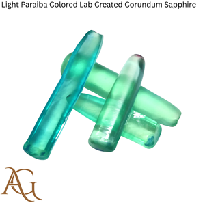 Corindón sintético de color Paraíba claro, zafiro sintético en bruto, fusionado por llama, simulado, 100 gramos - Product Image 2